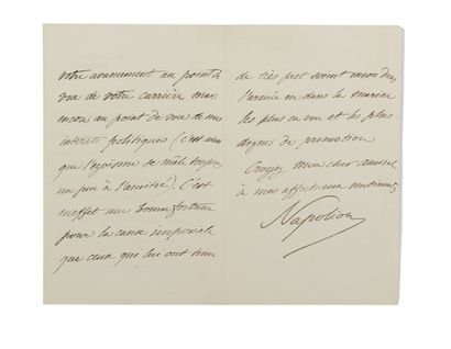 PRINCE IMPÉRIAL (Louis-Napoléon Bonaparte, dit le) Lettre autographe signée «Napoléon»...