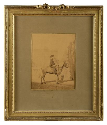 MAYER Frères & PIERSON Le prince impérial à cheval, vers 1861-1862. Épreuve d’époque...