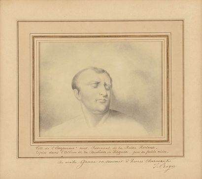 Denzil IBBETSON (1775-1857) «L’Empereur Napoléon Ier sur son lit de mort». Huile...