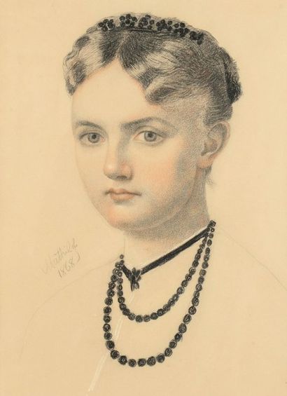 La Princesse MATHILDE (1820-1904) École française «Portrait en buste d’une jeune...