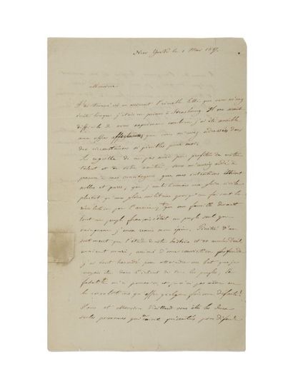 NAPOLEON III (Louis-Napoléon Bonaparte, futur) Lettre autographe signée «Louis Napoléon...