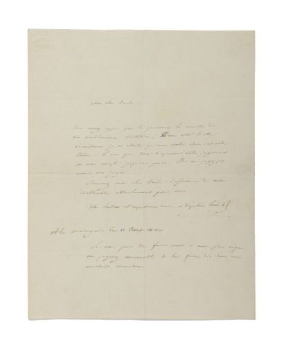 NAPOLEON III (Louis-Napoléon Bonaparte, futur) Lettre autographe signée «Napoléon...