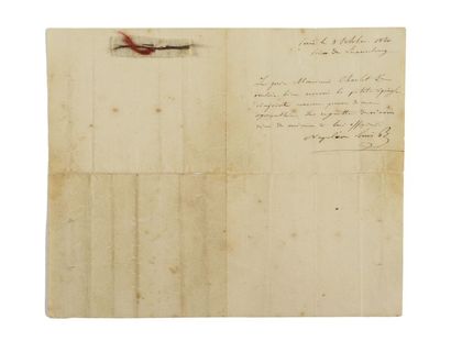 NAPOLÉONIII Lettre autographe signée «Napoléon Louis B.» PRISON DU PALAIS DU Luxembourg...