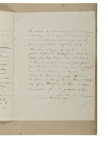 NAPOLEON III (Louis-Napoléon Bonaparte, futur) Manuscrit autographe signé«Napoléon...