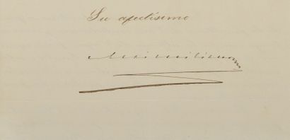 MAXIMILIENIer DU MEXIUE (Maximilian von Habsburg, empereur) Lettre signée «Maximiliano»...