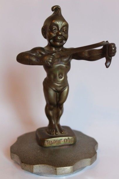 null “Dinkie Doo”
Mascotte Anglo-Saxonne, reg n° 671956. Bronze, patine bronze. 
Montée...