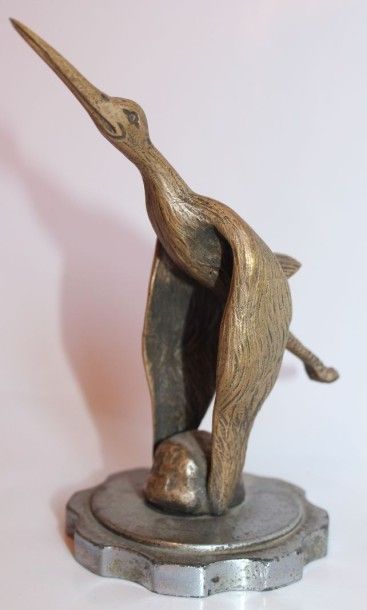 null “Cigogne d’Alsace”
Mascotte signée H. Payen (Henri PAYEN (Xxème). Bronze, patine...