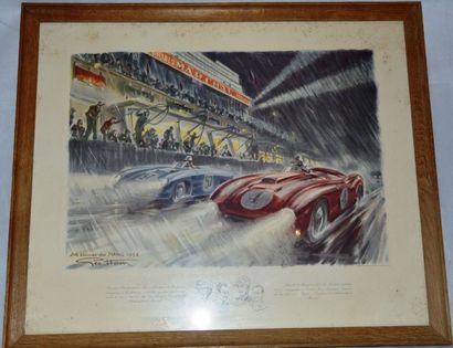GÉO HAM (GEORGES HAMEL, 1900-1972) “Les 24 Heures du Mans 1954”
“La Ferrari de Gonzalez...