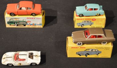 DINKY TOYS Ford GT, Ford Anglia (155), Ford Taunus 12M (538), Ford Taunus (559)