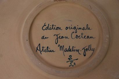 JEAN COCTEAU (1889-1963) & ATELIER MADELINE-JOLLY «Profil d’ange» le modèle créé...