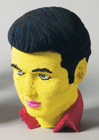David MACH (né en 1956) Elvis Head
Assemblage d'allumettes
Sculpture-volume Pièce...