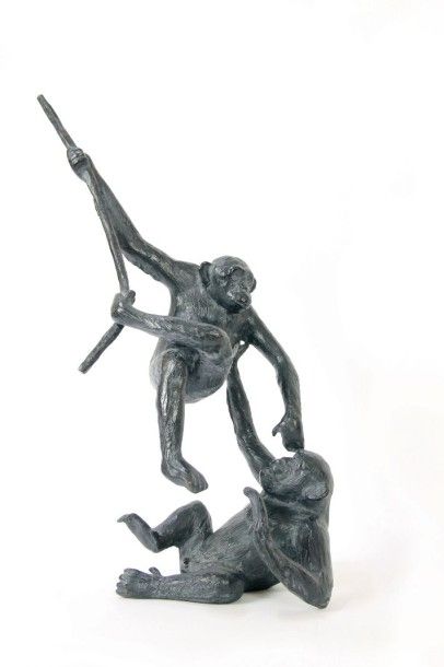 Jorge BORRAS (né en 1952) Complicité, 2012
Sculpture-volume en bronze Epreuve 3/8,...