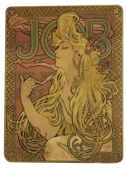 Alphonse MUCHA (1860-1939) JOB (Rennert et Weill n° 15, variante 3)
38 x 51 cm.
Lithographie...