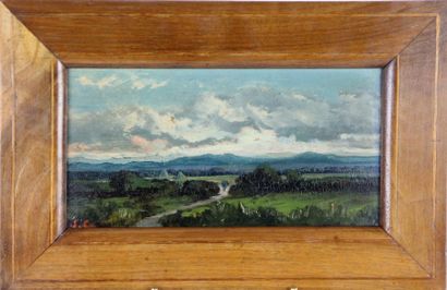 Jean-Baptiste CLESINGER (1814-1883) (Att à) Paysage de montagne
Huile sur panneau...