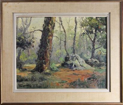 André BERONNEAU (1886-1973) Sous-bois en Forêt de Fontainebleau
Huile sur panneau...