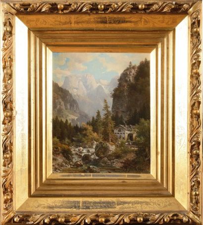 Ludwig SKELL (1842-1905) Paysages de montagne
Paire d’huiles sur panneaux
Signées...