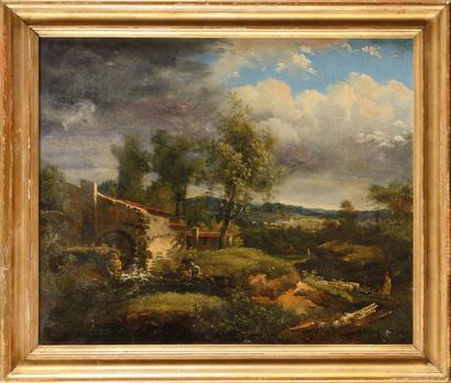 Jean Charles Joseph REMOND (1795-1875) Le Moulin de Tertre
Sur sa toile d’origine
Signée...