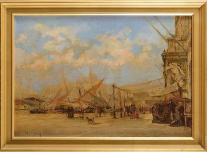 Louis NATTERO (1870-1915) Les quais du port de Marseille
Sur sa toile d’origine
Signée...