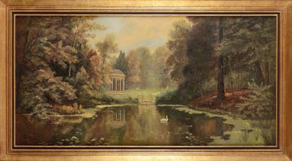 A. GAUTIER (XIXème) Le Temple d’Amour à Fontainebleau
Sur sa toile d’origine
Signée...
