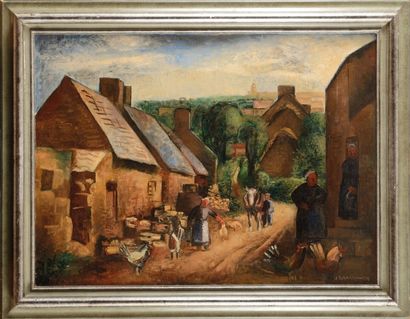 Charles TCHERNIAWSKY (1900-1976) Rue de village animée
Sur sa toile d’origine
Signée...