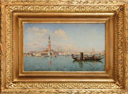 François BRUNERY (1845-1926) Vue de Venise
Huile sur toile
Signée en bas à droite
Oil...