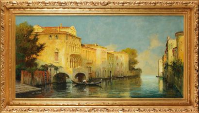 Léo FONTAN (1884-1965) Canaux à Venise
Huile sur toile
Signée en bas à gauche
50...