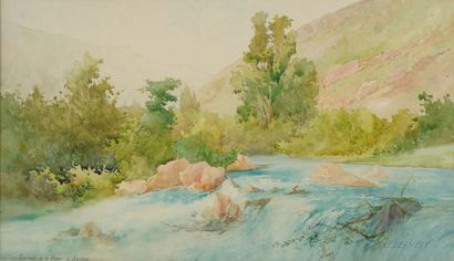 Louis Ernest LESSIEUX (1848-1925) Torrent de la Pique à Luchon
Aquarelle
Signée en...