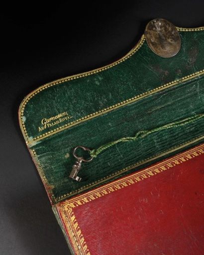  Rare portefeuille à soufflets du cabinet noir de l'Empereur Napoléon Ier «Gazettes...