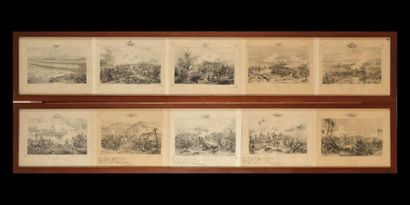 null «L'Histoire de Napoléon»
Suite de dix-huit gravures présentées sur trois panneaux...
