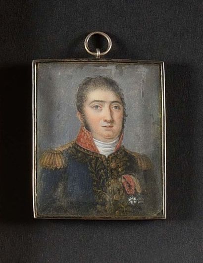Ecole FRANCAISE vers 1800 «Portrait d'un général de brigade en grand uniforme d'après...
