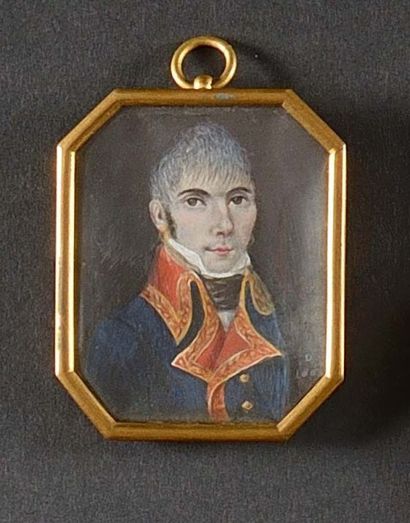 D.G. (Ecole française du début du 19ème siècle) «Portrait d'un officier général en...