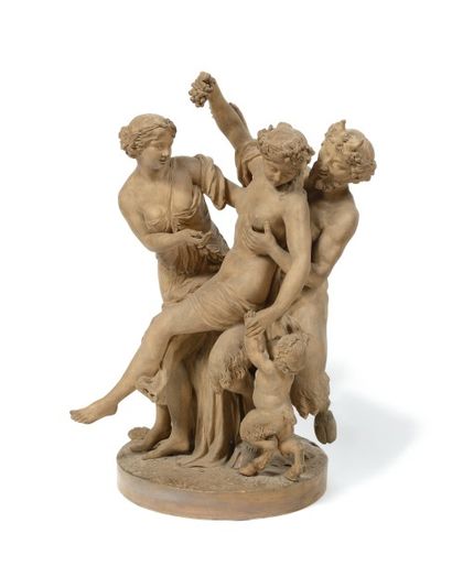 Claude Michel dit CLODION (1738-1814) (d'après) Le Triomphe de Bacchus Groupe en...