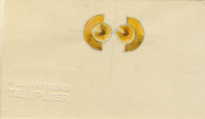 Raymond TEMPLIER Rare suite de 4 dessins sur calque à la gouache du joaillier Raymond...
