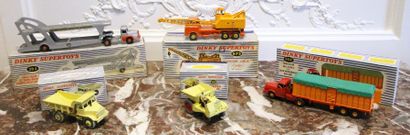 DINKY SUPERTOYS Collection de 5 camions dans leurs boites : Euclid Rear dump truck...