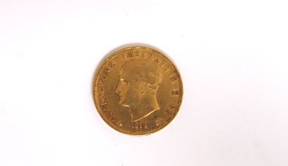 null PIECE de quarante lires en or au profil de Napoleone IMPERATORE E RE (Italie)...