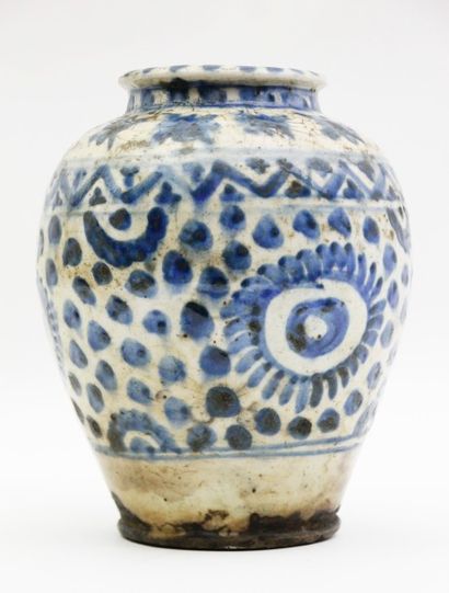 null IRAN Vase en céramique à couverture siliceuse. Haut : 27 cm