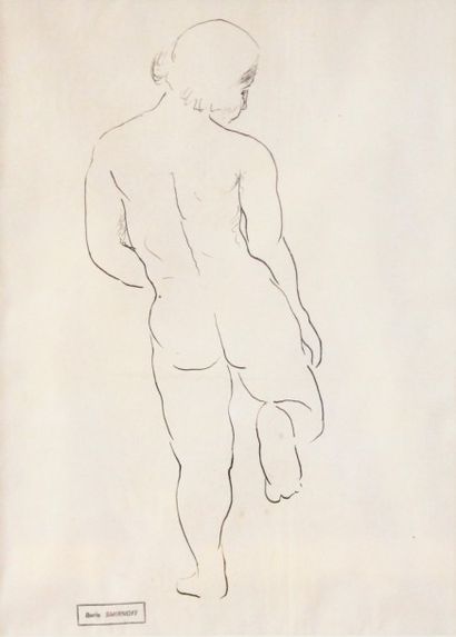 null Boris SMIRNOFF (1895-1976) Etudes de nus. Réunion de trois dessins. Cachets....