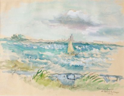 null Hermine DAVID (1886-1970) Paysages Deux aquarelles sur papier Signé en bas à...