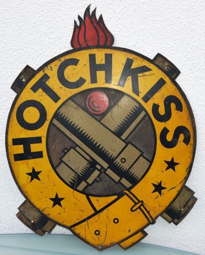 « HOTCHKISS » 
Plaque en tôle lithographiée,...