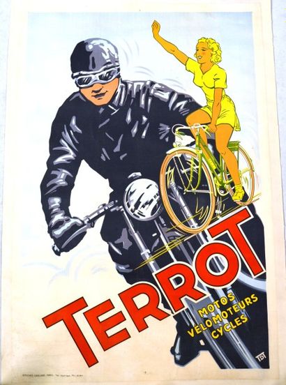 null Victor DUMAY (1901-1981) " TERROT" Affiche promotionelle des motos, velomoteurs,...