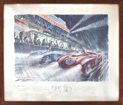 null Géo HAM (Georges Hamel, 1900-1972)

 « Les 24 Heures du Mans 1954, La Ferrari...