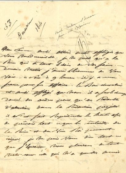 null CAULAINCOURT (Armand-Augustin-Louis de). Lettre autographe signée « C. D. de...