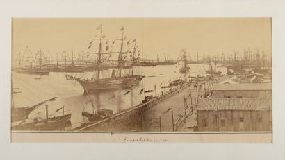 null INAUGURATION DU CANAL DE SUEZ Panorama de la rade de Port-Saïd en novembre 1869....