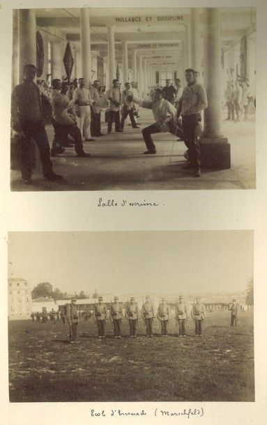 null [Militaria] SAINT-CYR Vie quotidienne des élèves officiers. Années 1880. 39...