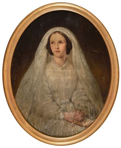 null Ecole française du début du XIXème siècle « Portrait de Hortense de Tascher...