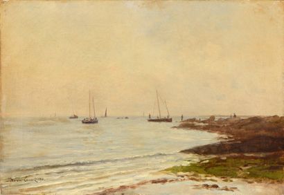 null Maurice François A. COURANT (1847-1926) Bord de mer Huile sur toile Signée et...