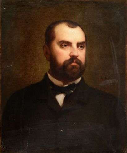 null Etienne BILLET (1821-1888) Portrait d’homme Huile sur toile Signée et datée...