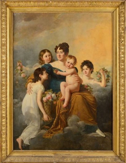 null Robert LEFEVRE (1755-1830) La Marquise de Radepont entourée de ses enfants,...