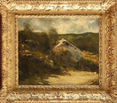 null Louis Henri de RUDDER (1807-1881)
Paysage au rocher
Sur sa toile d’origine
Signée...