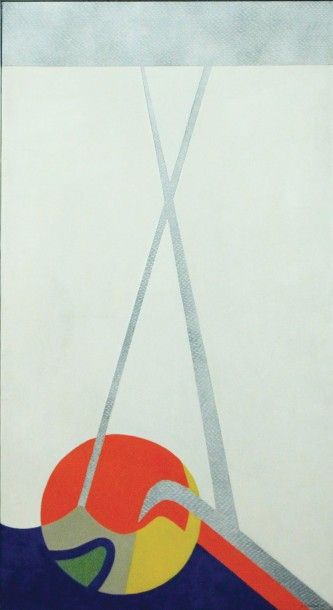James PICHETTE (1920-1996) Espace blanc à l'x, 1987 Huile sur toile Signée en bas...